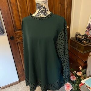 Elegant Green Polka Dot Women's Top